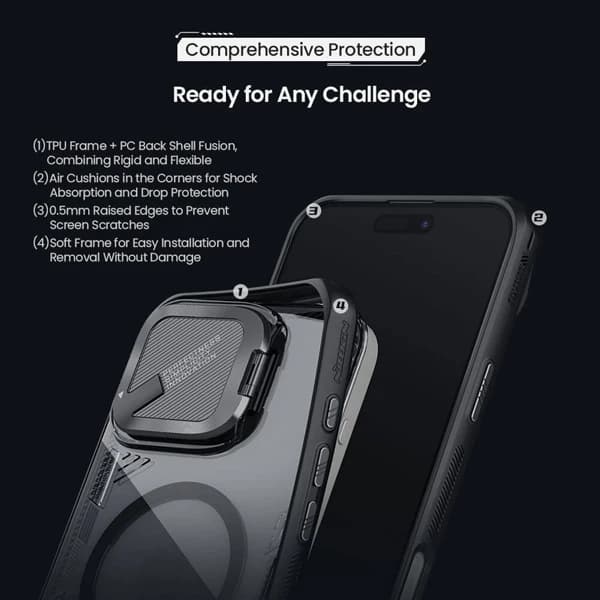 قاب کریستالی مگنتی کمرا استند iPhone 16 Pro Max مارک نیلکین مدل Iceblade Prop Magnetic — تصویر ۸