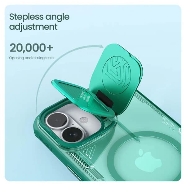 قاب کریستالی مگنتی کمرا استند iPhone 16 Plus مارک نیلکین مدل Iceblade Prop Magnetic — تصویر ۶
