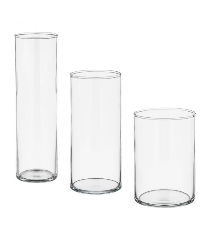 ست 3 تایی گلدان کریستالی ایکیا مدل CYLINDER
