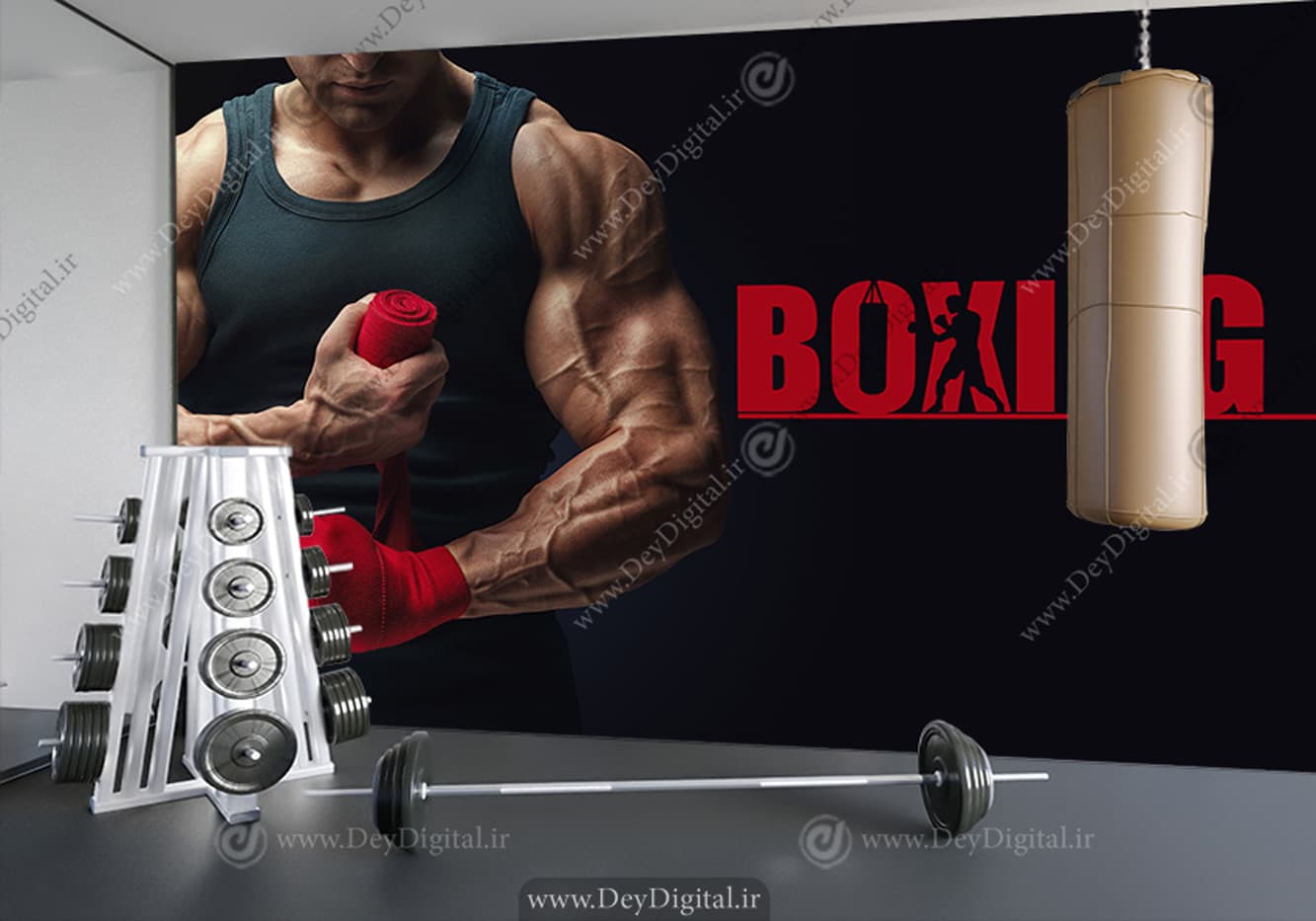 پوستر دیواری سه بعدی طرح بوکس WA-1233
