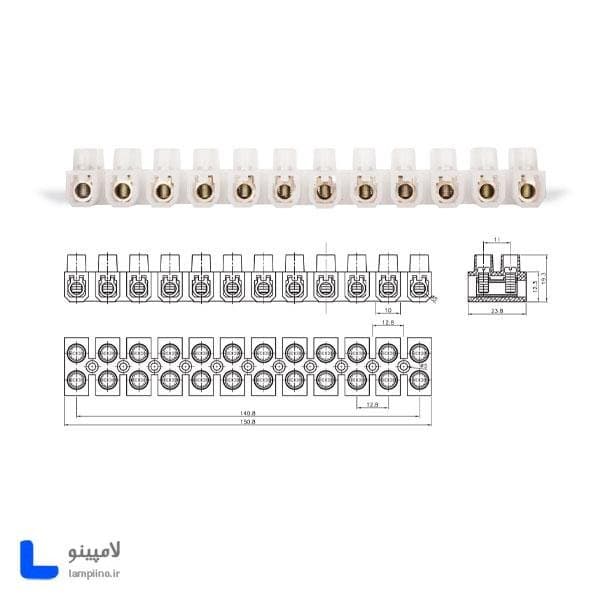 ترمینال برق شاخه ای 12 خانه سایز 16 (50A) رعد گستر