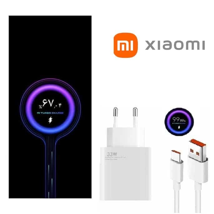 شارژر اورجینال ۳۳ وات شیائومی NOTE 10S + سوزن سیم‌کارت رنگ‌دار
