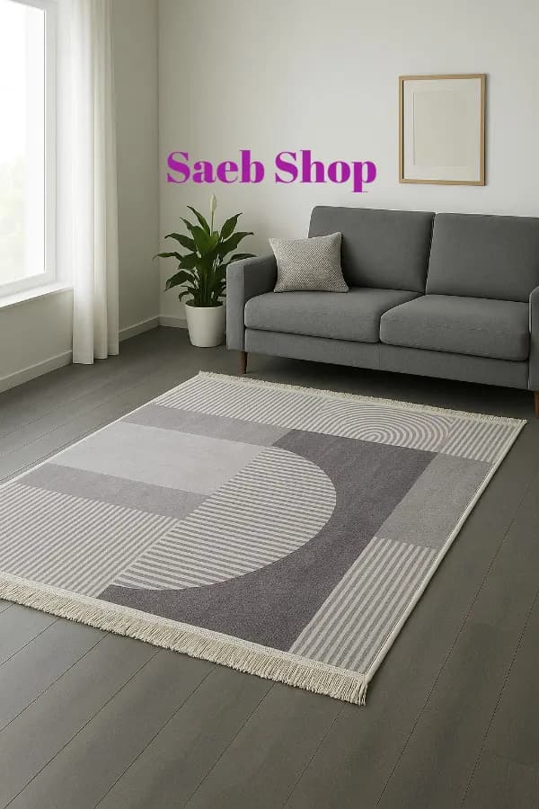 فرش نئوکلاسیک طوسی | فرش صائب | کد : M244
