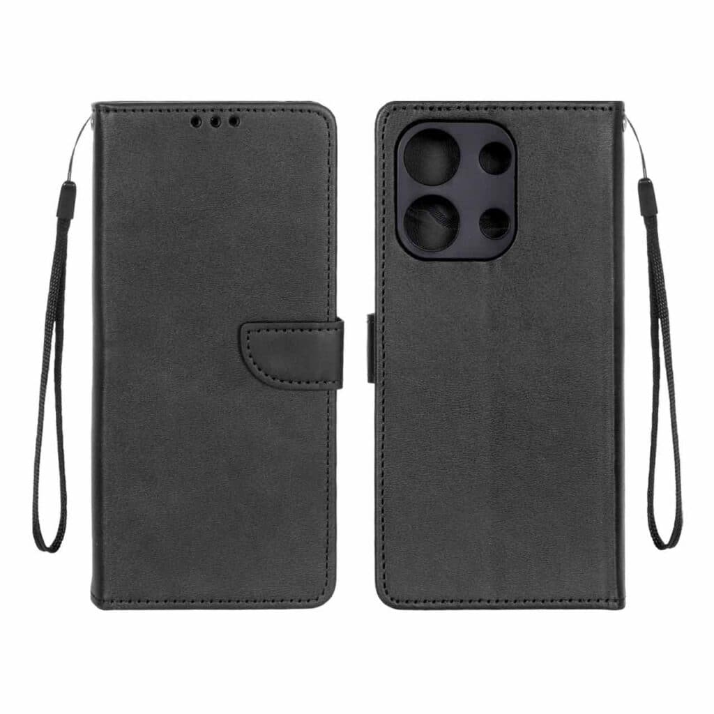 کیف چرمی موبایل مگنتی محافظ لنزدار Xiaomi Redmi Note 13 4G – مشکی — تصویر ۲
