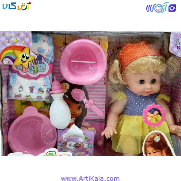 عروسک بیبی با لوازم مدل baby lovely کد 01