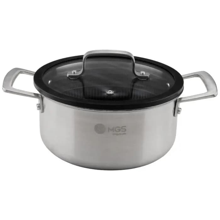 قابلمه تک استیل MGS ام جی اس لیزری درب سیلیکونی سایز 16 کد PS3120 — تصویر ۲