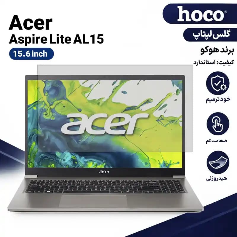 گلس لپ تاپ ایسر Aspire Lite AL15 15.6 inch هیدروژلی برند هوکو