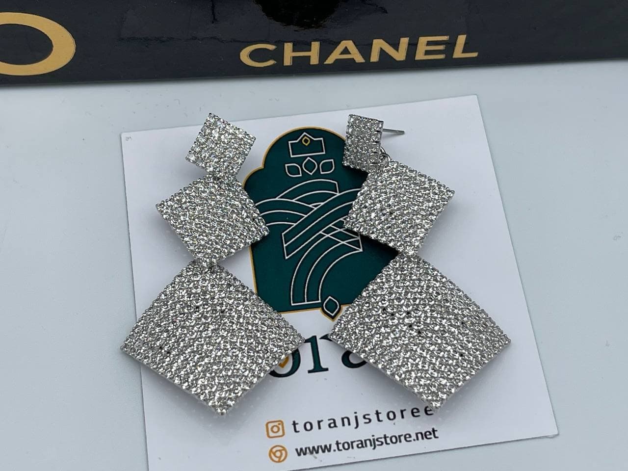 گوشواره مجلسی خاص تمام نگین کاری