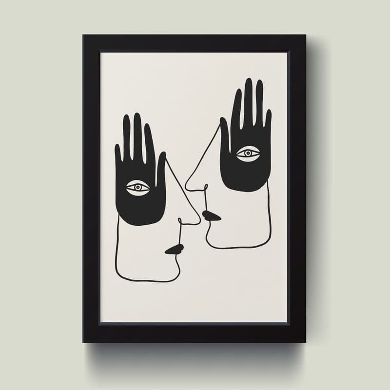 تابلو مدل مینیمال Hand face کدS1612-b