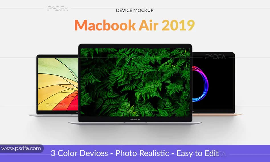 قالب لایه باز موکاپ مک بوک ایر 2019 – Macbook Air Mockup