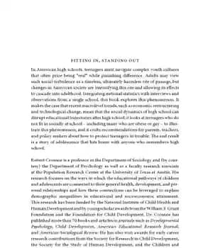 دانلود کتاب Fitting In, Standing Out: Navigating the Social Challenges of High School to Get an Education