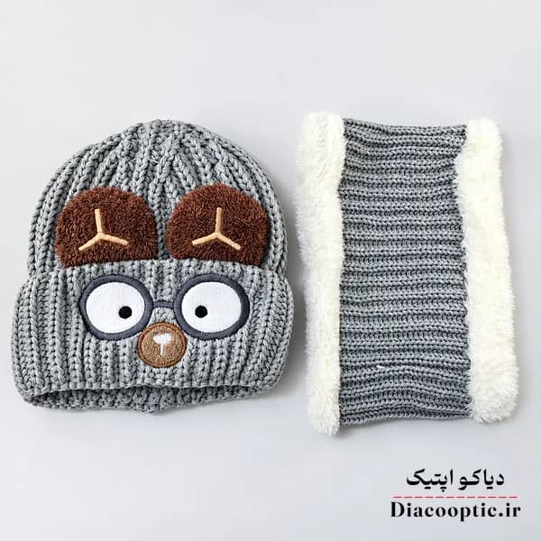 شال و کلاه بچگانه خزدار عروسکی مدل بافتنی شال رینگی کد 1281 — تصویر ۶