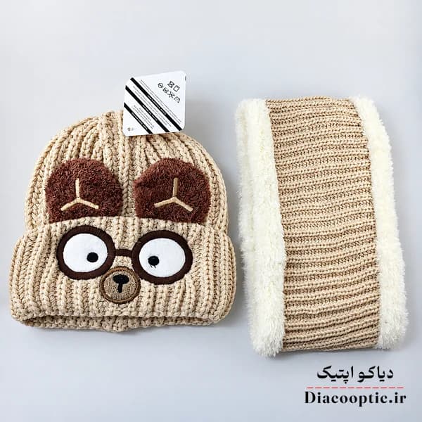شال و کلاه بچگانه خزدار عروسکی مدل بافتنی شال رینگی کد 1281 — تصویر ۵