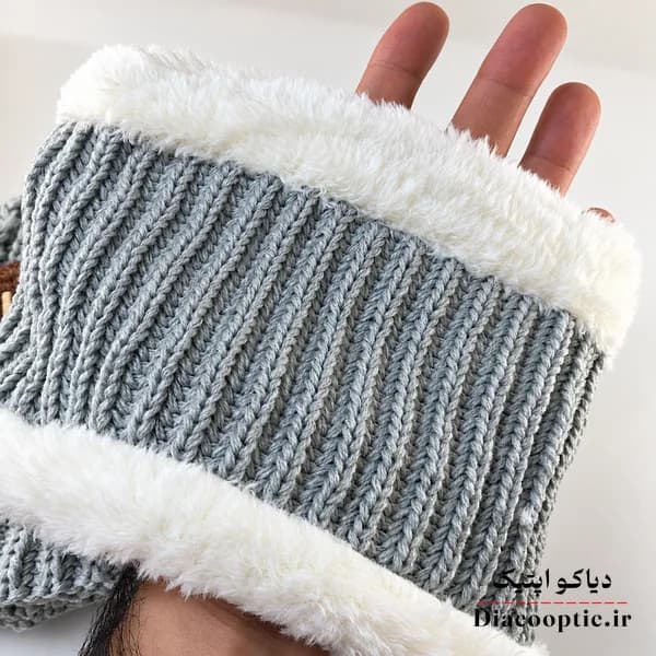 شال و کلاه بچگانه خزدار عروسکی مدل بافتنی شال رینگی کد 1281 — تصویر ۲