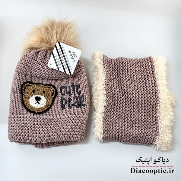 شال و کلاه بچگانه خزدار مدل بافتنی شال رینگی کد 1273 — تصویر ۵