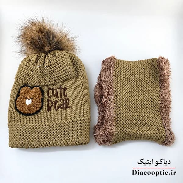 شال و کلاه بچگانه خزدار مدل بافتنی شال رینگی کد 1273 — تصویر ۶