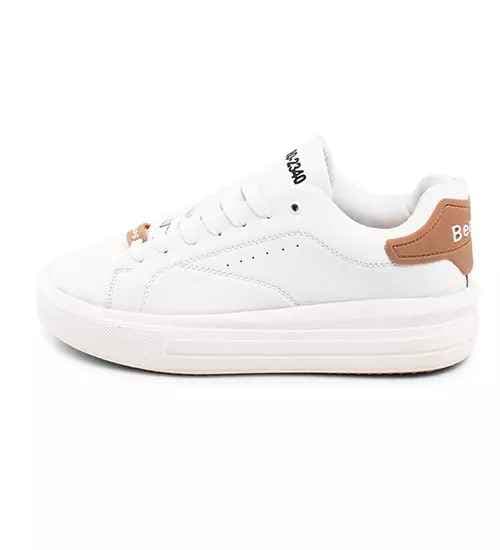 کفش روزمره مردانه Bershka چرم مصنوعی بند دار سفید 46469