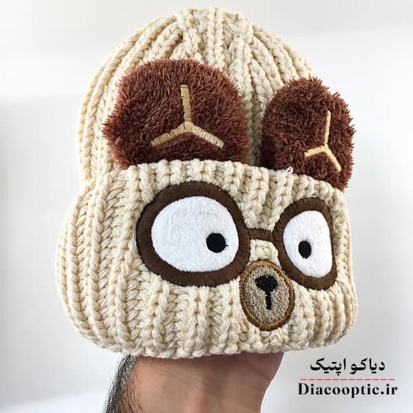 کلاه تک بچگانه خزدار مدل بافتنی کد 1283 — تصویر ۳