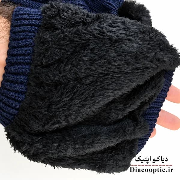 شال و کلاه بچگانه خزدار خرگوشی مدل بافتنی شال رینگی کد 1292 — تصویر ۴