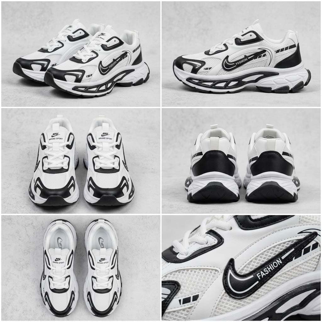 کتونی مردانه فشن سفید مشکی | Men’s Black White Fashion Sneakers — تصویر ۲