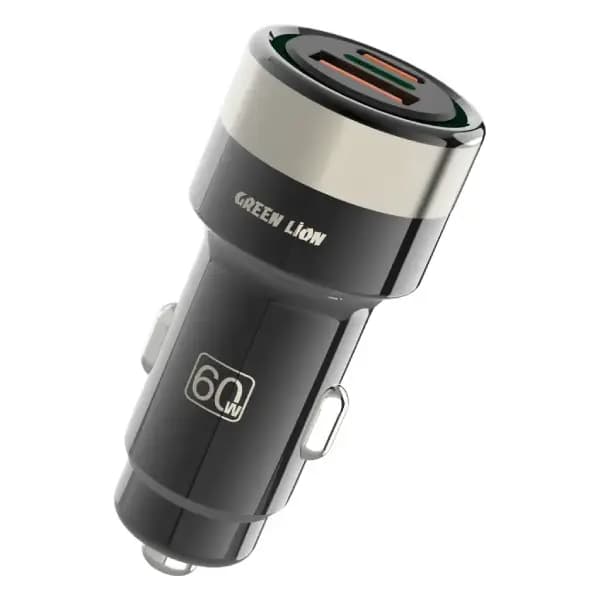 شارژر فندکی گرین لاین مدل Green Lion Zinc Alloy PD+QC Car Charger GNZNPDQC60