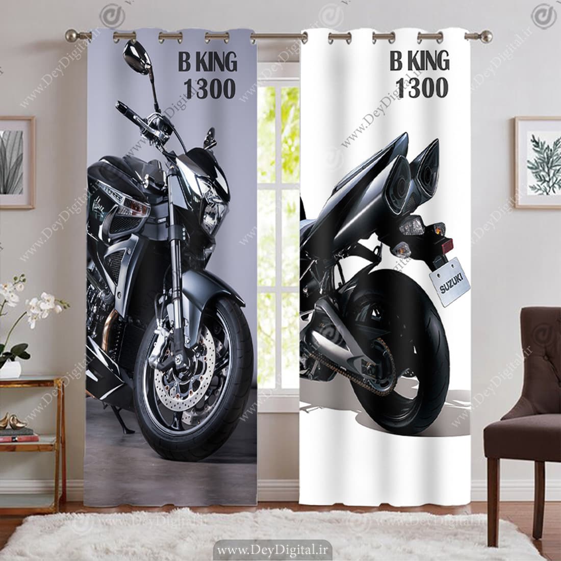 پرده اتاق پسر طرح موتور سنگین BA-9230