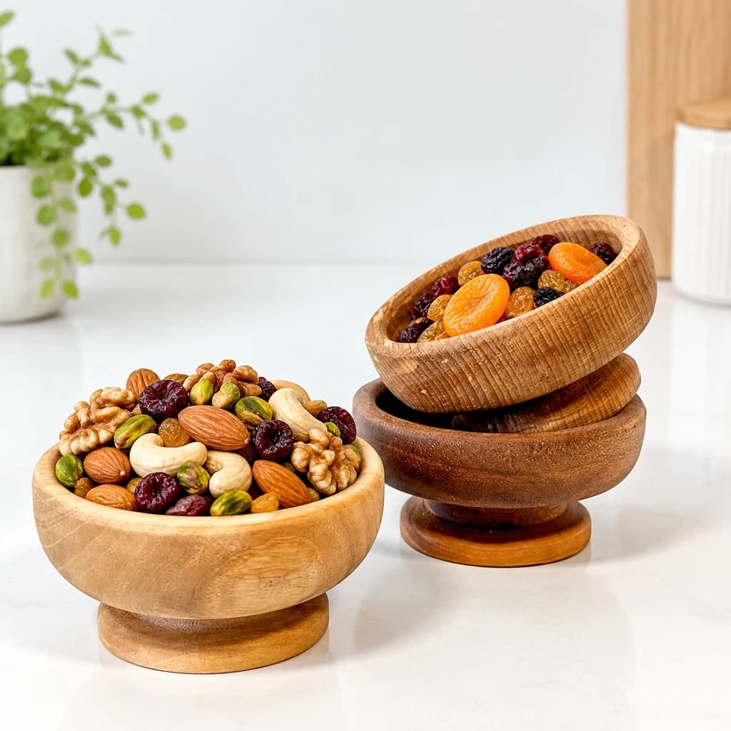 کاسه چوبی پایه‌دار (تک عددی) sh816
