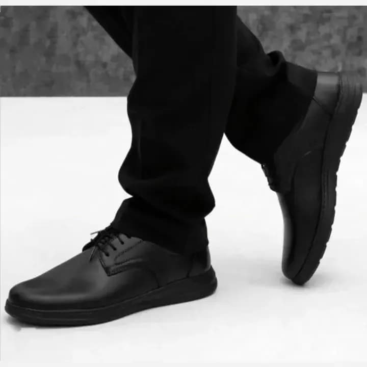 کفش مردانه رسمی چرم مصنوعی مشکی مدل اشتاین — تصویر ۵