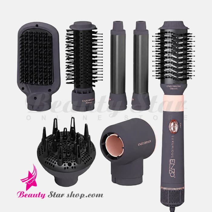سشوار برس‌ دار حالت‌ دهنده مو 6 کاره انزو مدل EN-4133 PRO MAX