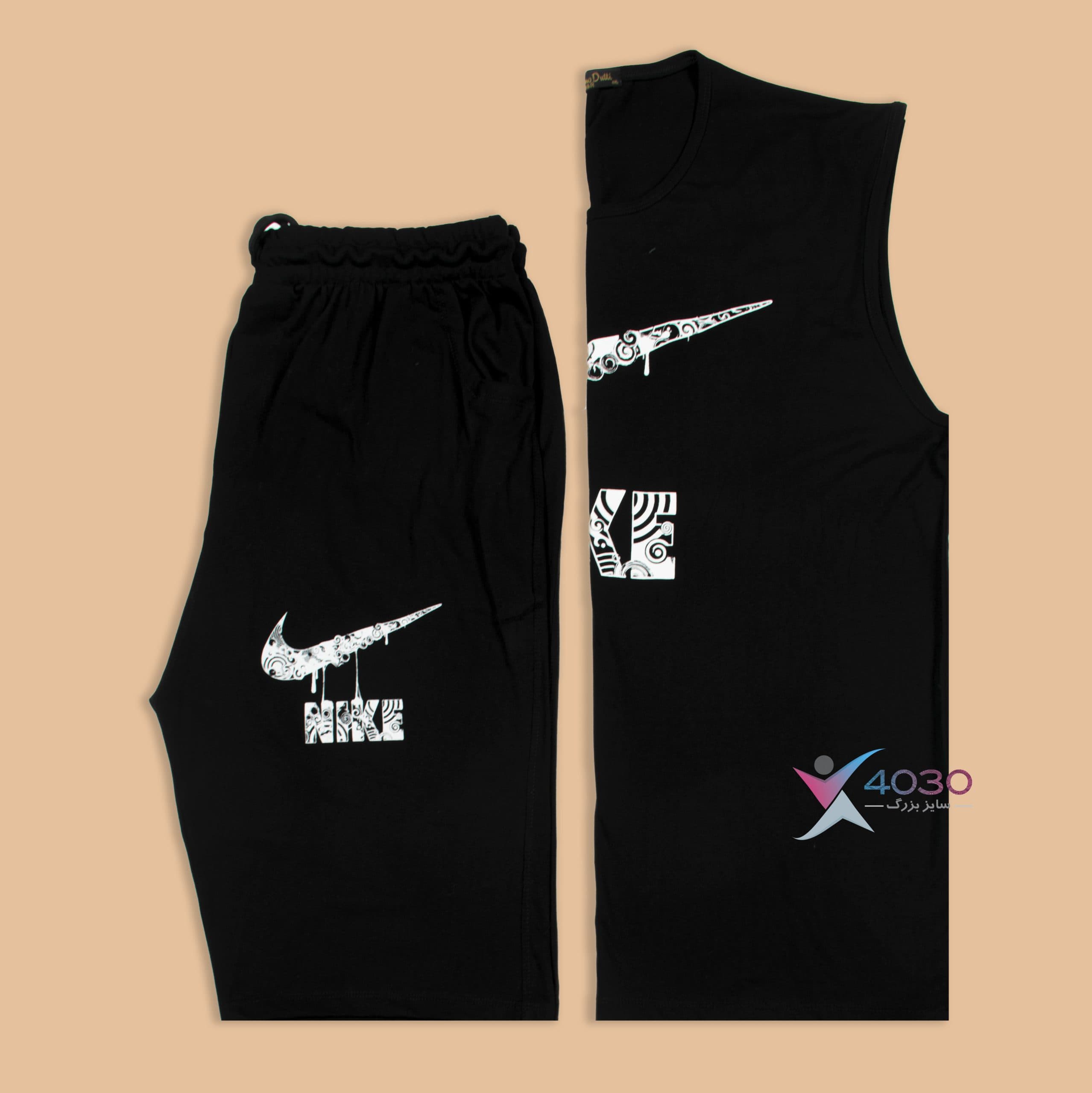 ست کاور و شلوارک NIKE پشت طرح دار سایزبزرگ ( 8029 )
