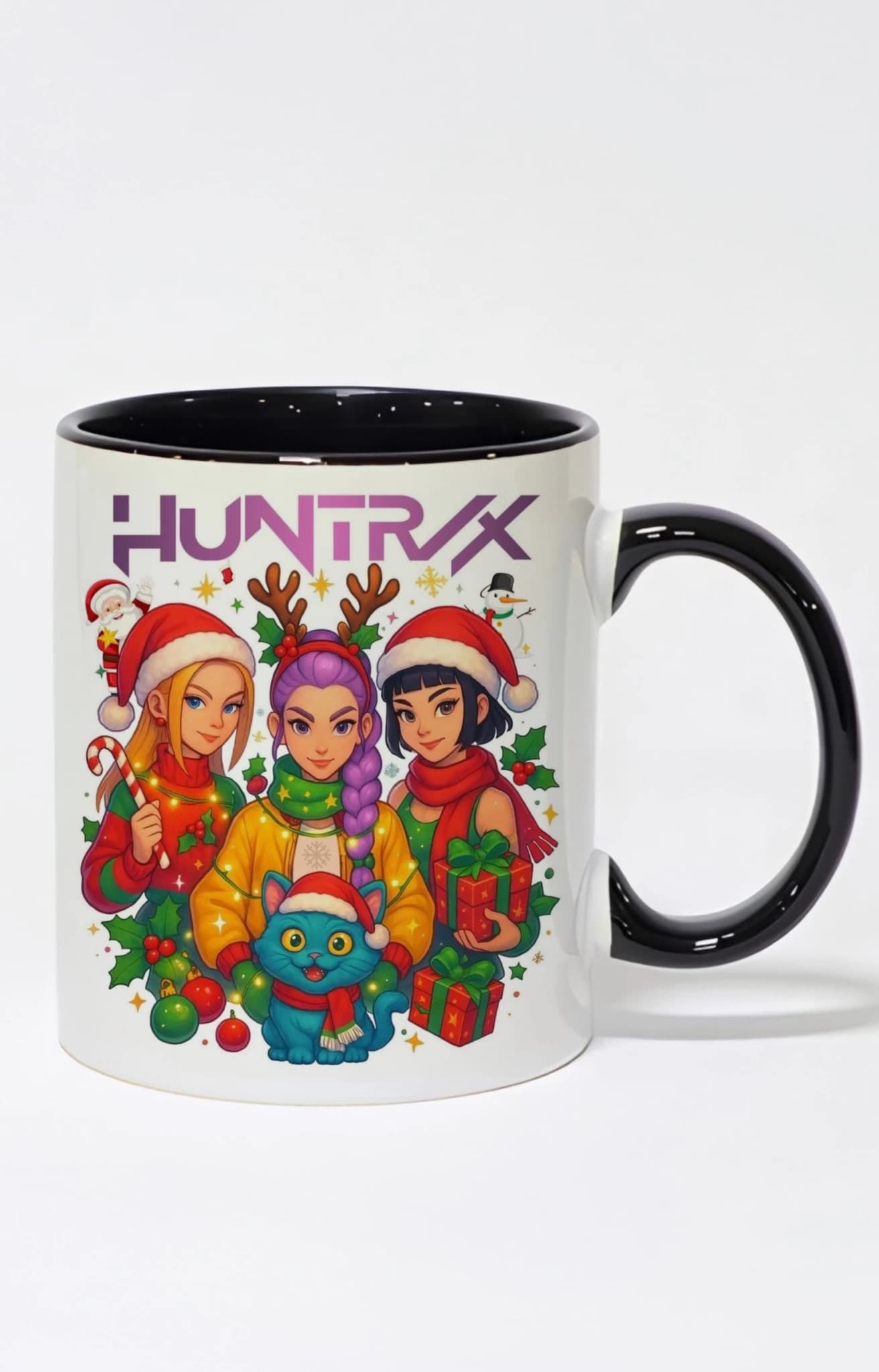 ماگ دسته و داخل رنگی طرح هانتریکس huntrix کد 10403