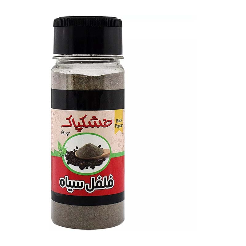 پودر فلفل سیاه 80 گرم ظرفی خشکپاک