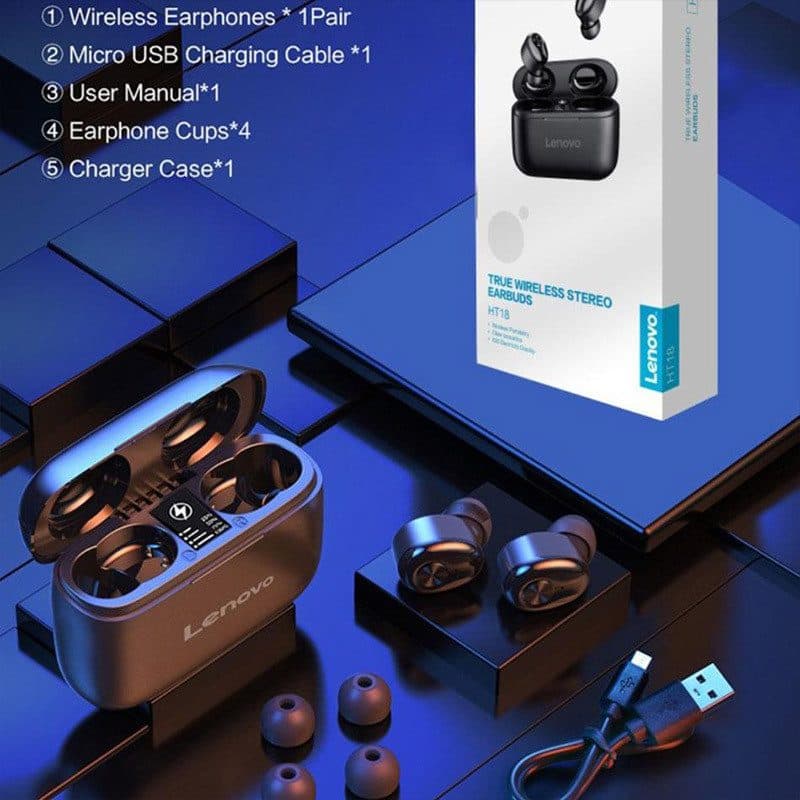 هدفون بلوتوثی لنوو مدل HT18 m New — تصویر ۲