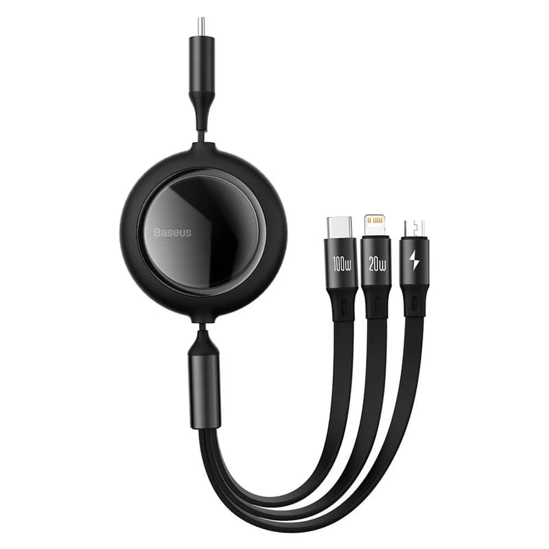 کابل تبدیل USB-C به USB-C/microUSB/لایتنینگ باسئوس مدل CAMLC-AMJ طول 1.2 متر