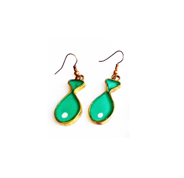 گوشواره برنجی آویزی طرح ماهی earb1002