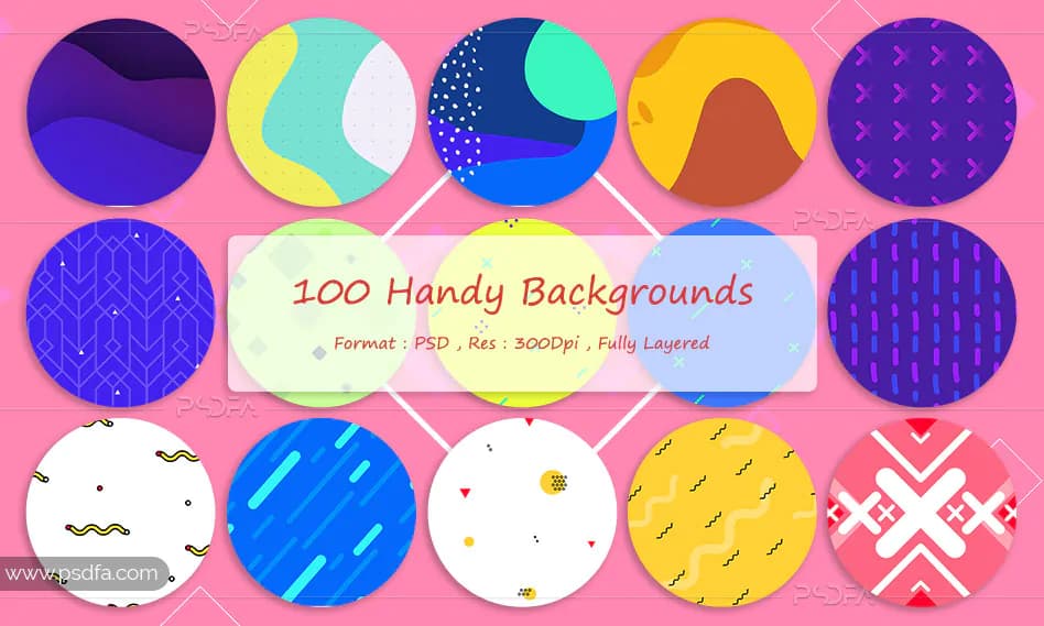 100 بک گراند انتزاعی فلت اشکال مختلف مناسب برای طراحی و گرافیک
