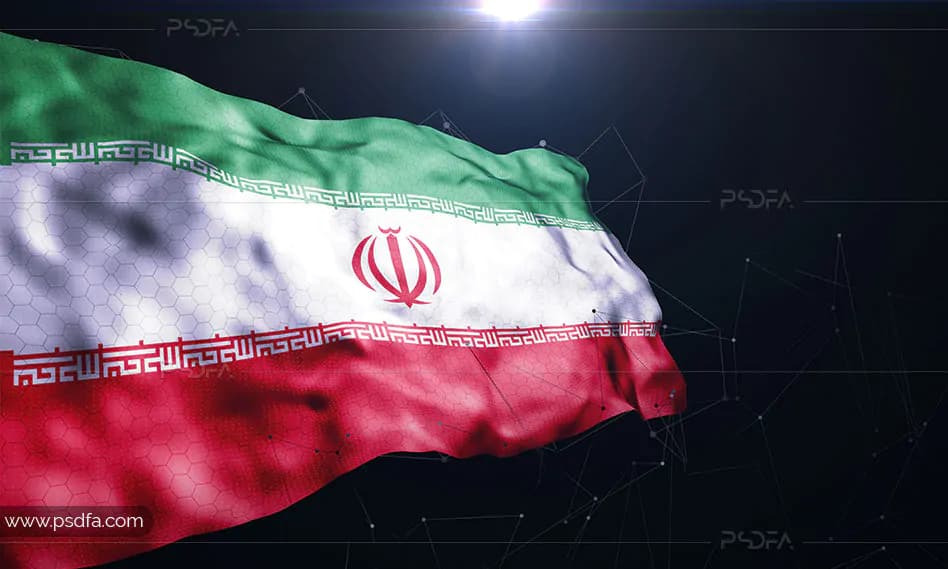 قالب لایه باز موکاپ پرچم سه بعدی در باد با فرمت PSD