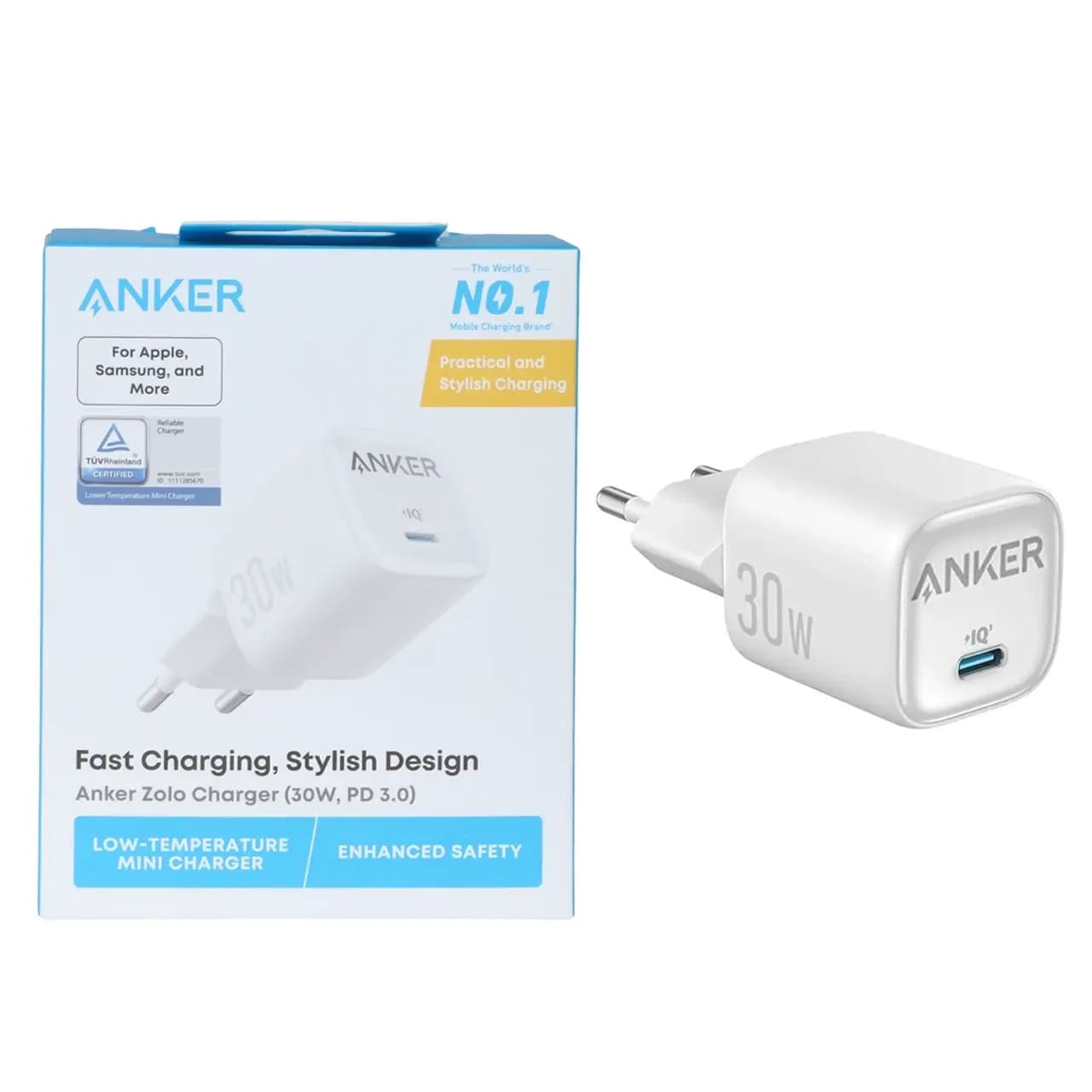 شارژر دیواری PD و فست تک پورت Anker مدل A2698L21 30W – سفید (گارانتی 6 ماهه ایویز) — تصویر ۵