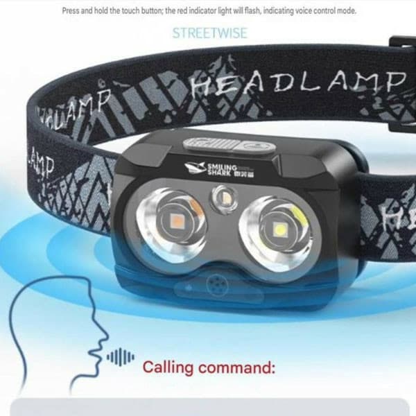چراغ پیشانی شارژی سنسوردار SMILING SHARK TD-0173 | زیتون کمپ