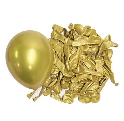 بادکنک لاتکس 6 اینچ کروم طلایی 100 عددی ( 11 رنگ )