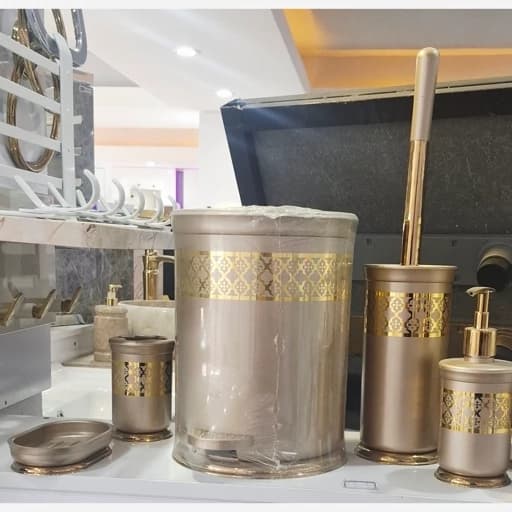ست 5 پارچه سرویس بهداشتی بژ طلایی هارمونی کامنا مدل 13144544