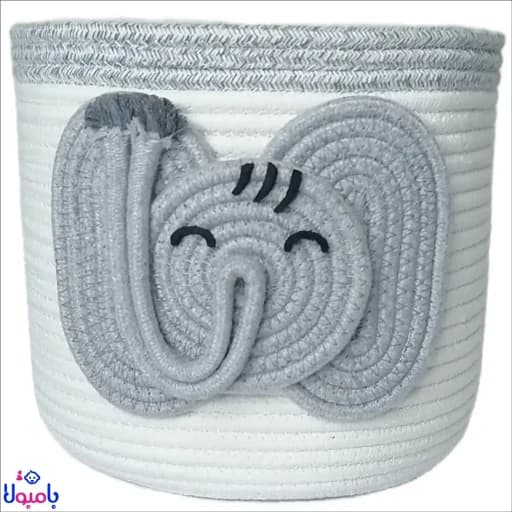 سطل زباله قیطان دوزی طرح فیل طوسی 19*22 سانتی متر کامنا مدل 13144540