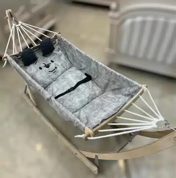 گهواره نوزادی نیکودکور مدل کلاسیک طوسی
