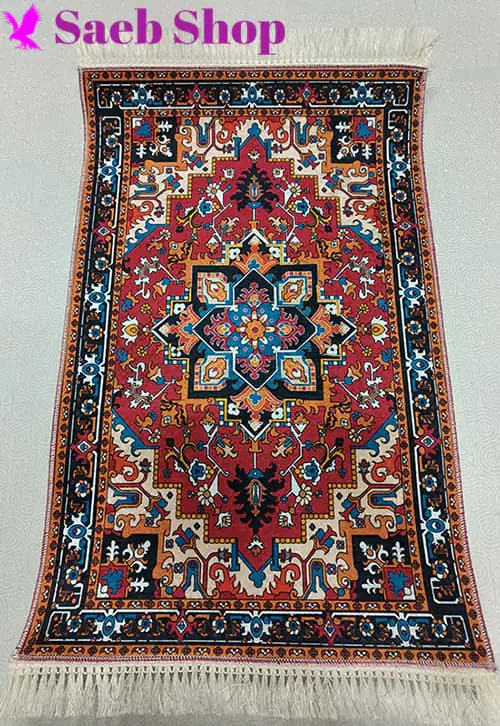 فرش لاکی گل اسلیمی | فرش گبه صائب | کد : h561 (عکس محصول قدیمی است)