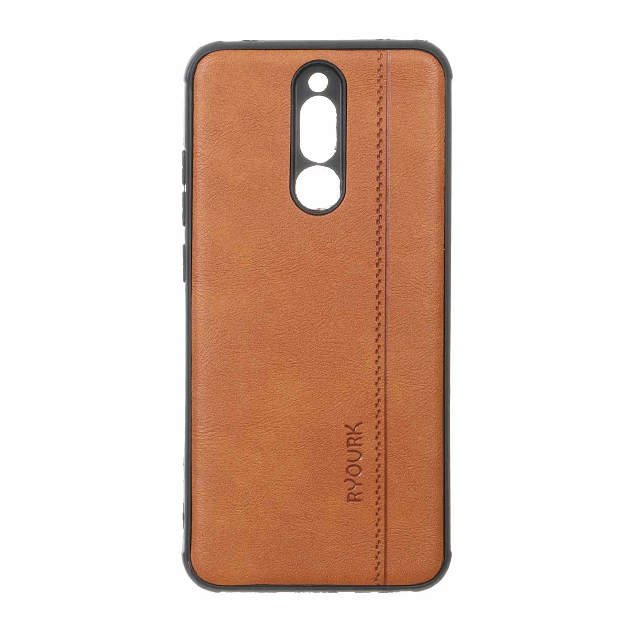 قاب طرح چرم RYOURK مدل Xiaomi Redmi 8 – عسلی