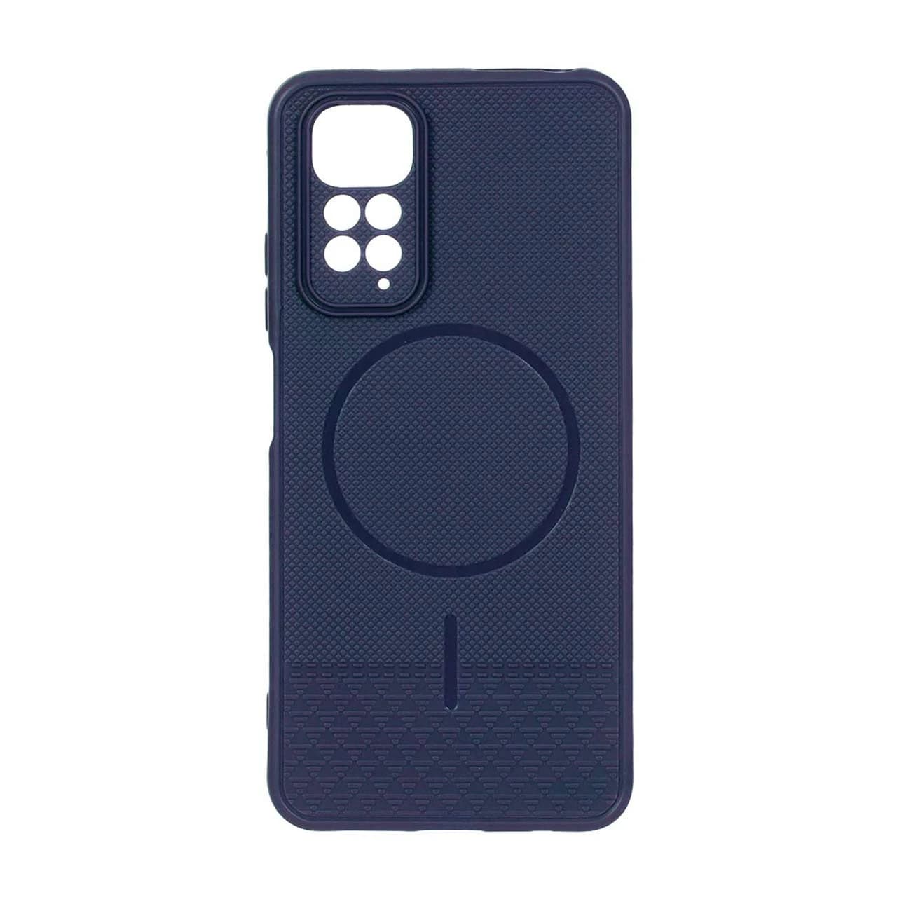 قاب شطرنجی طرح مگ سیف محافظ لنزدار Xiaomi Redmi Note 11 4G / Redmi Note 11S – سرمه ای