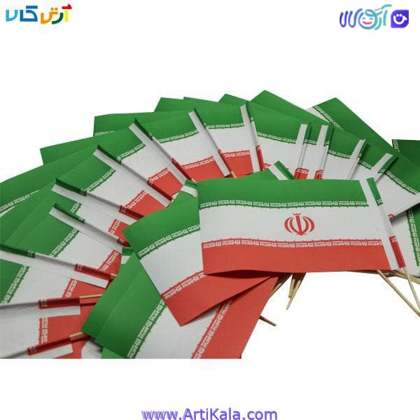 پرچم دستی کاغذی ایران بسته 25 عددی
