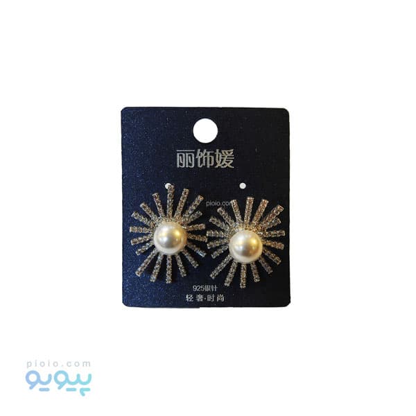 گوشواره نگین دار خورشید و مروارید