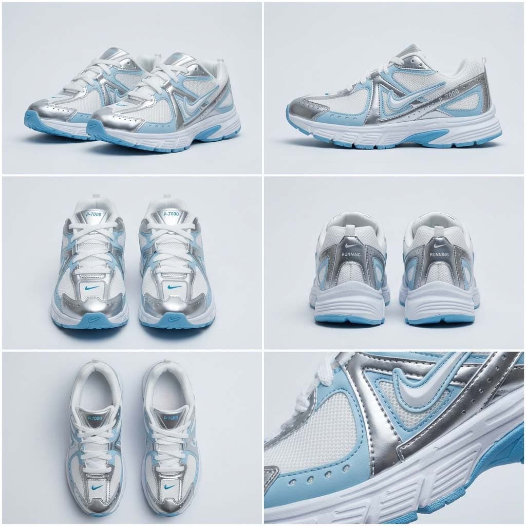 کتونی مردانه نایک P-7000 سفید آبی | Nike P-6000 Grey White Men’s Sneakers — تصویر ۲