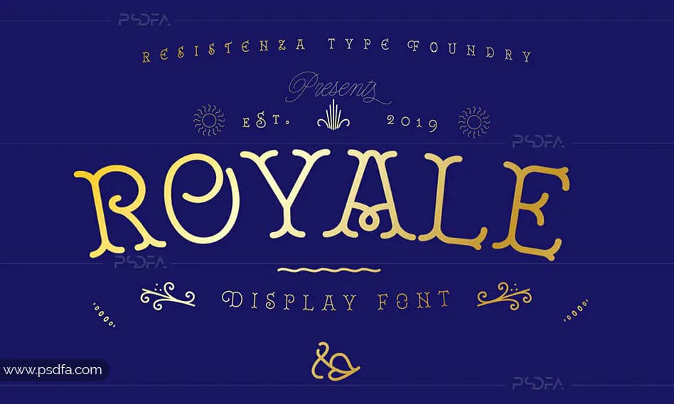فونت انگلیسی طرح دار رویال – Royale Font Family
